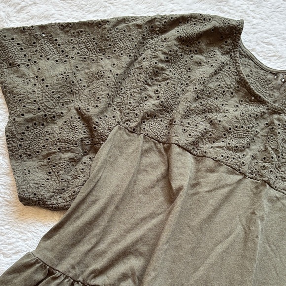 torrid Tops - Torrid Women’s Olive Eyelet Lace Peplum Top - Size 2x